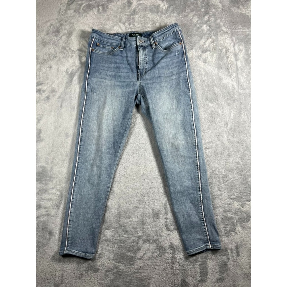 Lauren Ralph Lauren Jeans Women's 12 Blue Premier Skinny Ankle Outdoor Preppy
